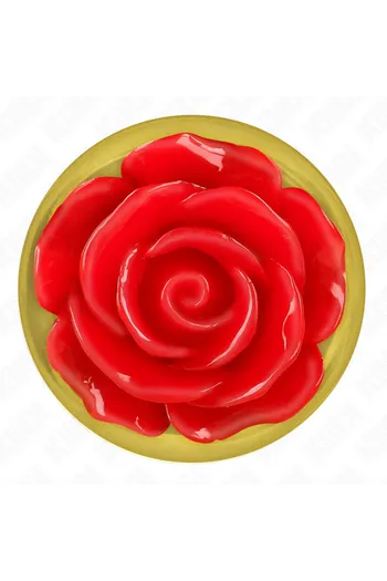 Golden Anal Plug with Red Rose - Elegant and Safe