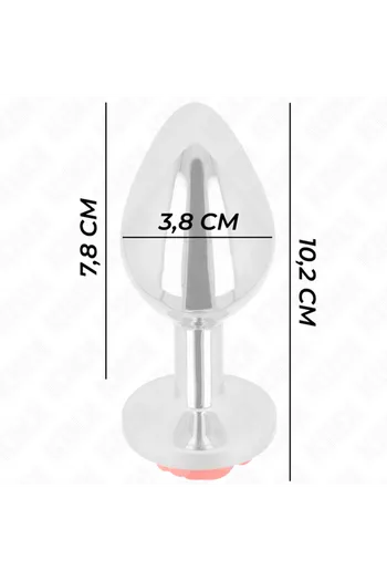 Metal Anal Plug with Red Rose - Smooth and Elegant