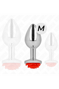 Plug Anale Metallico con Rosa Rossa - Elegante e Sicuro