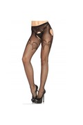 LEG AVENUE -SLIP IN ELEGANTE RETE RICAMATA NERA