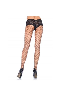 Fantastic Black Mesh Panties with Lace Shorts - Leg Avenue Hosiery Collection