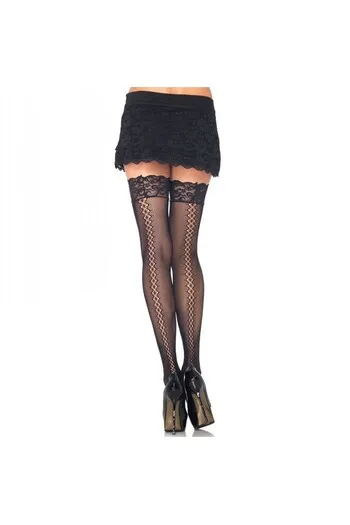 LEG AVENUE - CALZE A RETE CON CUCITURA POSTERIORE EFFETTO SWIRL