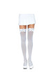 LEG AVENUE - CALZAMAGLIA IN NYLON CON FIOCCO BIANCO/BIANCO