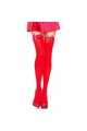 LEG AVENUE - CALZAMAGLIA IN NYLON CON FIOCCO ROSSO TAGLIA UNICA