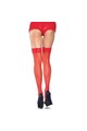LEG AVENUE - STOCKING WITH BACK SEAM LACE TOP RED PLUS SIZE