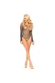 Long Sleeve Mesh Body with Diamonds and Snap Crotch - Leg Avenue