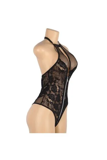 SUBBLIME - TEDDY FLORAL LACE ZIPPER L/XL