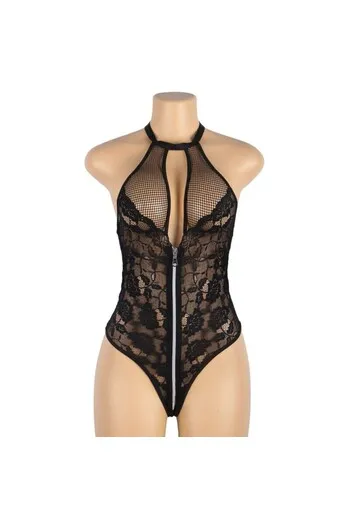 SUBBLIME - TEDDY FLORAL LACE ZIPPER L/XL