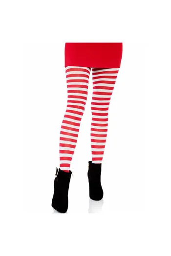 LEG AVENUE - COLLANT A RIGHE BIANCO/ROSSO
