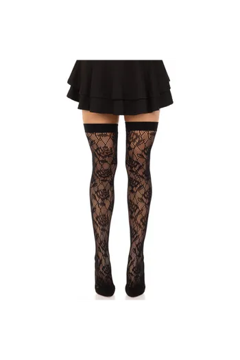 LEG AVENUE - ROSE SELVATICHE NET STOCK NERO