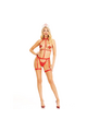 Set 2 Pezzi Teddy con Busto in Pelle Vegana e Borchie - Leg Avenue