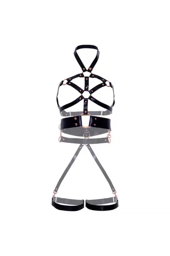 Body Harness with Studs and O-Ring in Vegan Leather | Leg Avenue