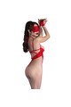 Body in pizzo ouvert con maschera e guanti sensuali