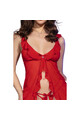Sensual red babydoll with open crotch design