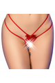 Red Babydoll with Open Crotch and Whip - Sensual Lingerie