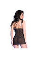 Babydoll con volanti e tanga trasparente