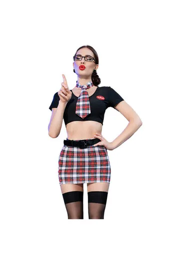 Complete Seven-Piece Schoolgirl Costume Set