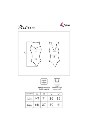 Body nero con encage sensuale e materiale satinato