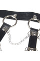 SUBBLIME - PETTORALE CATENE IN PELLE NERA TAGLIA UNICA