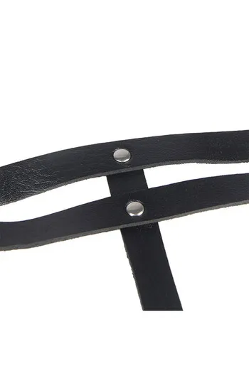 SUBBLIME - ANELLO IN PELLE CATENA ??CINTURA NERA TAGLIA UNICA