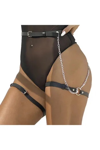 SUBBLIME - CINTURA IN PELLE NERA TAGLIA UNICA