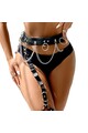 SUBBLIME - PETTORINA CINTURA E REGGETTIERE CON ANELLI E CATENA DETTAGLIO TAGLIA UNICA