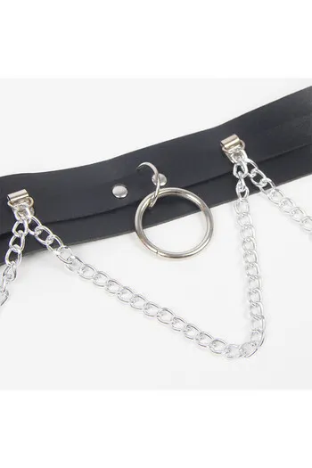 SUBBLIME - PETTORINA CINTURA E REGGETTIERE CON ANELLI E CATENA DETTAGLIO TAGLIA UNICA