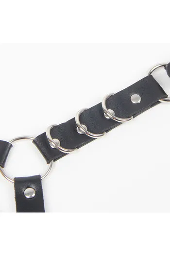 SUBBLIME - PETTORINA CINTURA E REGGETTIERE CON ANELLI E CATENA DETTAGLIO TAGLIA UNICA