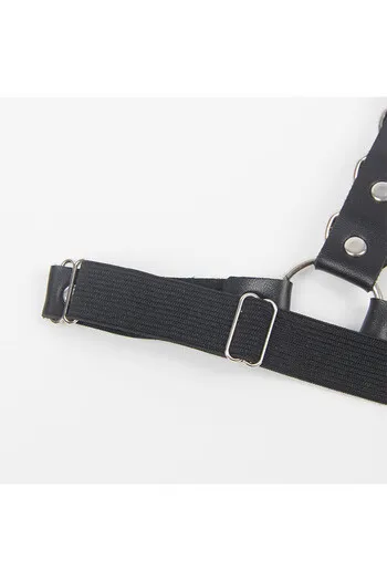 SUBBLIME - PETTORINA CINTURA E REGGETTIERE CON ANELLI E CATENA DETTAGLIO TAGLIA UNICA