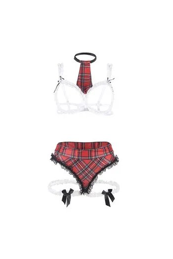 SUBBLIME - COSTUME SEXY DA SCUOLA CON REGGISENO L/XL