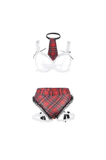 SUBBLIME - COSTUME SEXY DA SCUOLA CON REGGISENO L/XL