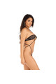 Wrap Bikini Bodysuit with Faux Diamonds - Beach Elegance & Glamour