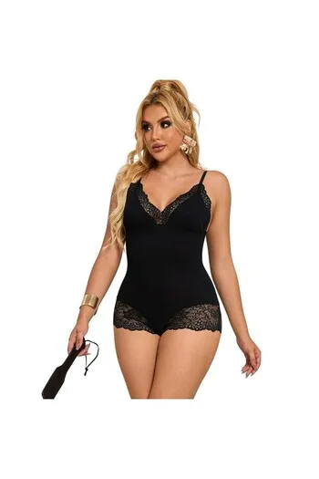 SUBBLIME - ORSACCHIOTTO CON DETTAGLI IN PIZZO FLOREALE NERO S/M