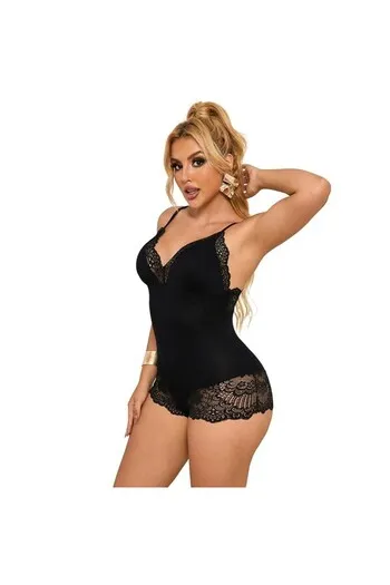 SUBBLIME - ORSACCHIOTTO CON DETTAGLI IN PIZZO FLOREALE NERO S/M