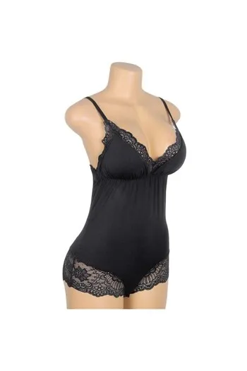 SUBBLIME - ORSACCHIOTTO CON DETTAGLI IN PIZZO FLOREALE NERO S/M