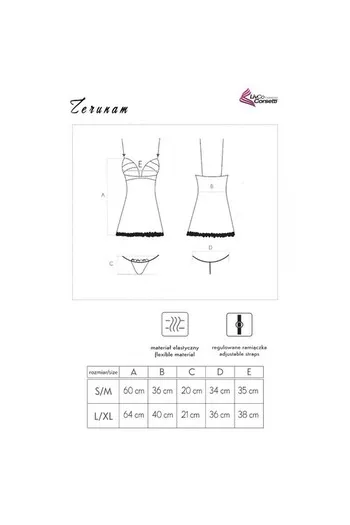 Set lingerie Zerunam: tanga e camicetta in pizzo nero