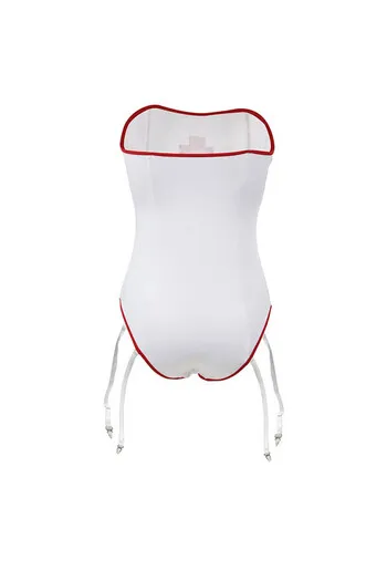 Sexy Off The Shoulder Nurse Costume Teddy