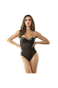 One Piece Metal Strap See Through Underwire Bodysuit