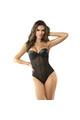 One Piece Metal Strap See Through Underwire Bodysuit