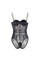 One Piece Metal Strap See Through Underwire Bodysuit