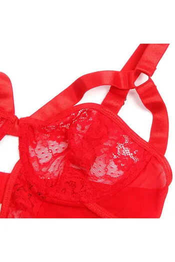 Sexy Slim Lace Garter Leg Ring Teddy - Eleganza e Seduzione