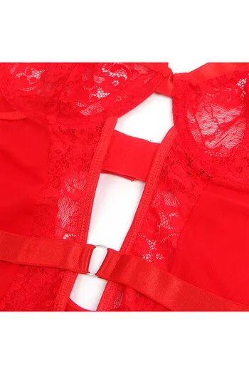 Sexy Slim Lace Garter Leg Ring Teddy - Elegance and Seduction