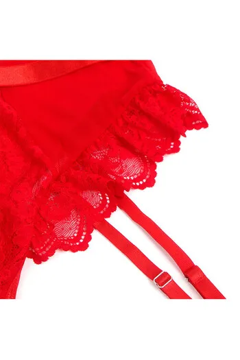 Sexy Slim Lace Garter Leg Ring Teddy - Eleganza e Seduzione