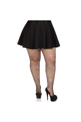Leg Avenue Colby Rhinestone Fishnet - Calze a Rete con Cristalli