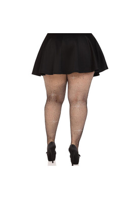 Leg Avenue Colby Rhinestone Fishnet - Calze a Rete con Cristalli