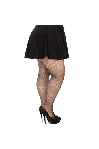 Leg Avenue Colby Rhinestone Fishnet Stockings - Crystal Mesh Tights
