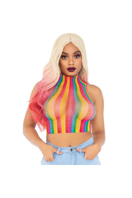 LEG AVENUE - TOP RETE MULTICOLORE