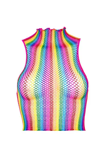 LEG AVENUE - TOP RETE MULTICOLORE