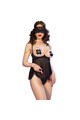 Sensual Babydoll Set with Gold Chains and Mask