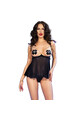 Set Babydoll Sensuale con Catene Dorate e Maschera